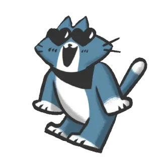 😍 gato, dibujos animados, gafas, animal telegram sticker