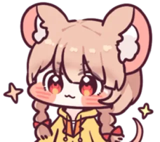 🤩 Cartoon, Anime, Kawaii, Süß, Chibi, Maus, Tier telegram sticker