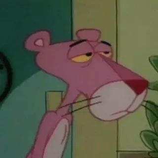 🙃 Pink Panther พิงค์แพนเตอร์, การ์ตูน, สีชมพู, สัตว์, ตัวละคร telegram sticker