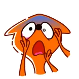 😱 dessin animé, effrayé, choqué, orange telegram sticker
