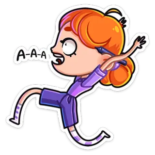 🏃‍♂️ A-A-A cartoon, illustration, running, exclamation, character, screaming whatsapp sticker