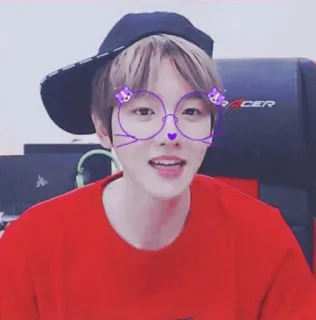 🦄 Porträt, Kpop, Mann, Hut, Brille, Filter telegram sticker