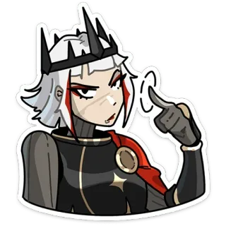 🤨 donna, regina, adesivo, personaggio, femmina, anime telegram sticker