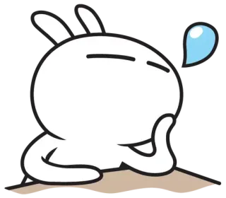 😪 królik, myślenie, pot, słodki, emoji, naklejka telegram sticker