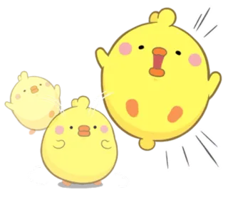 😮 鸡, 小鸡, 可爱, 动物, 卡通 telegram sticker