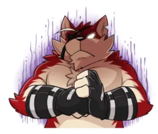 😤 animale, antropomorfo, personaggio di fantasia, cartone animato, illustrazione, furry telegram sticker