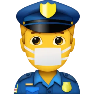 👮‍♂️ Polisi, Emoji, Penegakan hukum, Seragam, Masker whatsapp sticker