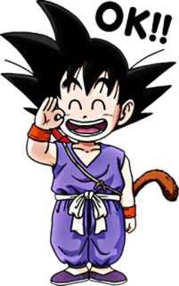 👌 Goku Dragon Ball OK!! 动漫, 好的, 悟空, 龙珠, 卡通 telegram sticker