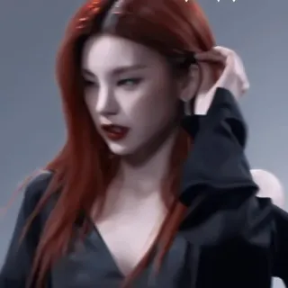 💋 phụ nữ, chân dung, thời trang, tóc đỏ, trang điểm, vẻ đẹp telegram sticker