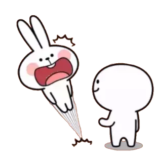 😳 кролик, мультик, стикер, милый, зайчик, смешной whatsapp sticker