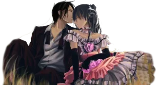 💋 anime, couple, romance, cartoon telegram sticker