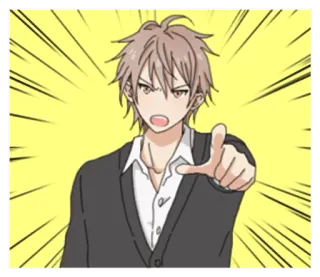 👇 Anime, Hoạt hình, Chỉ, Nhân vật, Nam, Con trai telegram sticker