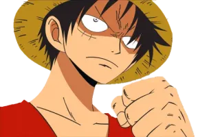 😠 Monkey D. Luffy One Piece 애니메이션, 원피스, 몽키 D. 루피, 밀짚모자, 화난 telegram sticker