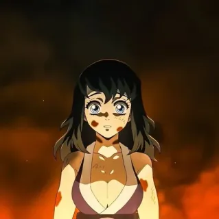 💙 Anime, Personagem, Garota, Demon Slayer whatsapp sticker