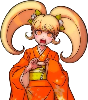 🌟 Hiyoko Saionji Danganronpa Anime, blonde, écolière, Hiyoko Saionji, Danganronpa telegram sticker