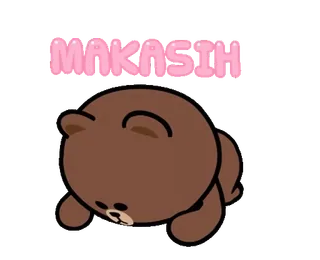 🤪 MAKASIH thank you, bear, cute, sleeping, cartoon, indonesian telegram sticker