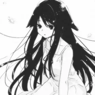 🕸️ 动漫, 女孩, 黑白, 漫画 whatsapp sticker