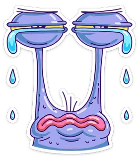 😭 monstre, alien, créature, yeux, larmes, triste, dessin animé, sticker telegram sticker