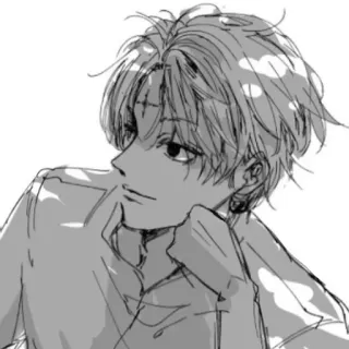 😜 anime, manga, boy, sketch, portrait, character, art whatsapp sticker