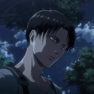 ☁️ Levi Ackerman Attack on Titan anime, character, portrait, manga, levi, attack on titan telegram sticker