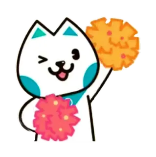 🎉 猫, 可爱, 可爱, 贴纸, 加油, 啦啦队, 挥手 telegram sticker