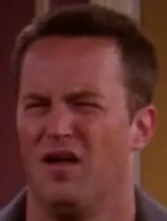 😐 Chandler Bing Friends Chandler Bing, Friends, Matthew Perry, sitcom, funny face telegram sticker