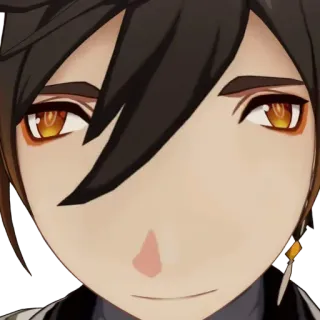 😳 Zhongli Genshin Impact วิดีโอเกม, เก็นชินอิมแพ็กต์, จงหลี, อนิเมะ, ตัวละคร, ยิ้ม telegram sticker