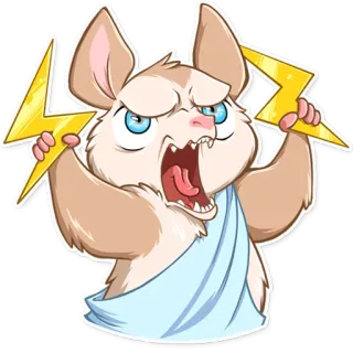 ⚡ động vật, chuột, tia chớp, hoạt hình, tức giận, dễ thương telegram sticker