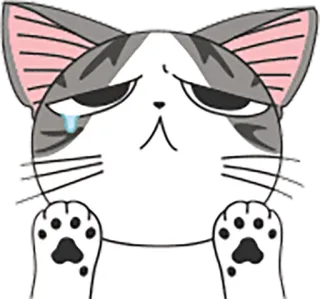😢 고양이, 슬픈, 귀여운, 눈물, 만화 telegram sticker