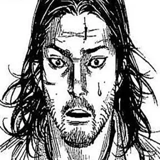 😳 Miyamoto Musashi Vagabond Manga, Samurai, Krijger, Zwaard, Japans telegram sticker