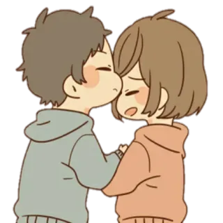 😘 coppia, bacio, cartone animato, carino, affetto, relazione, amore, anime, manga telegram sticker