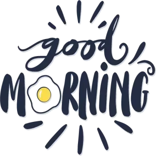 ☕️ good morning rano, jajko, powitanie, śniadanie, słońce whatsapp sticker