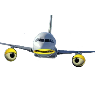 ✈ aereo, occhi, cartone animato, aeromobile, volare telegram sticker