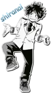 🤷‍♂ Izuku Midoriya My Hero Academia shiranai アニメ, マンガ, 僕のヒーローアカデミア, 緑谷出久, デク, ヒーロー telegram sticker