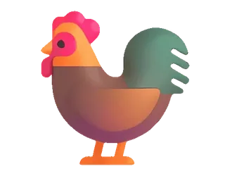 🐓 chicken, rooster, farm animal, bird, animal telegram sticker