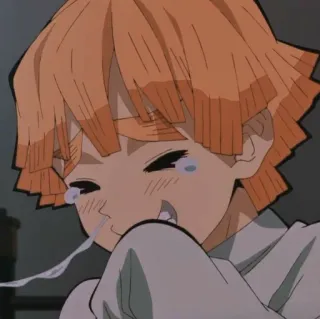 🧡 Zenitsu Agatsuma Demon Slayer animé, Demon Slayer, pleurs, Zenitsu, émotionnel, triste telegram sticker