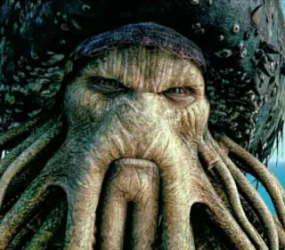 😡 Davy Jones Pirates of the Caribbean pirata, mostro, mare, cattivo, tentacoli, oceano telegram sticker