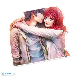 💗 @afavoice Anime, Para, Romans, Miłość, Ilustracja telegram sticker