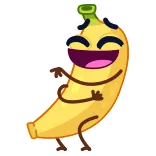 😆 banane, dessin animé, fruit, joyeux, drôle, danse telegram sticker