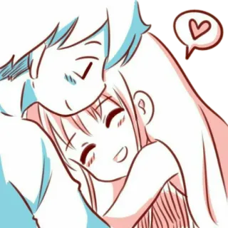 👫 love, hug, affection, cute, couple, romance, cartoon whatsapp sticker