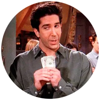 💸 Ross Geller Friends geld, fernsehsendung, lustig, freunde, ross geller whatsapp sticker