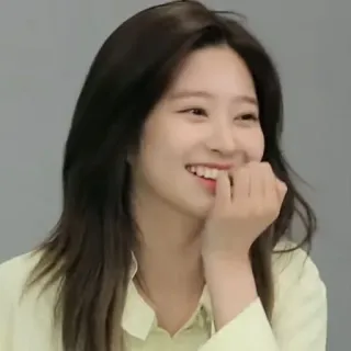 😑 mujer, retrato, sonrisa, feliz, asiática, chica telegram sticker
