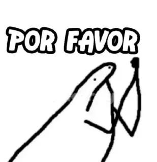 ❕ POR FAVOR por favor, flork, meme, petición, español, rogar whatsapp sticker