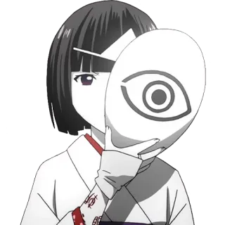 😎 anime, character, mask, girl, white mask telegram sticker