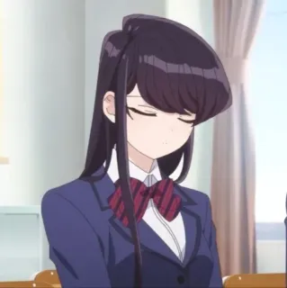 🪁 Komi Shouko Komi Can't Communicate Anime, Uniforme escolar, Fofo, Tímido, Mangá, Desenho animado telegram sticker