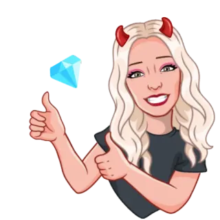 Девочка демон блонди telegram stickers