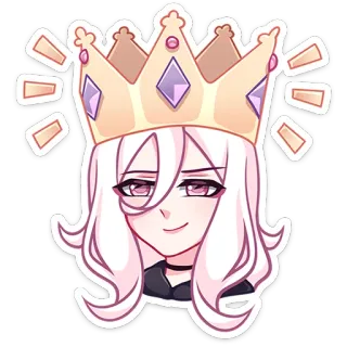 👑 корона, принцесса, аниме, мультфильм, девушка, стикер, каваи, милый telegram sticker