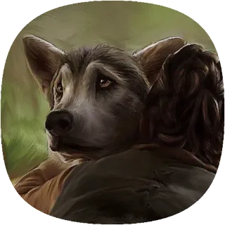 ☹️ binatang, serigala, pelukan, persahabatan, anjing, kasih sayang, empati telegram sticker