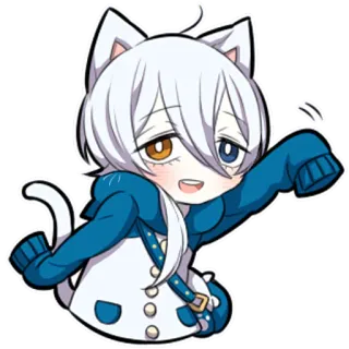 👋 anime, cat, chibi, kawaii, cartoon, sticker telegram sticker
