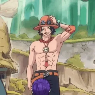 🗝️ Ace One Piece 애니메이션, 원피스, 에이스, 해적, 만화 telegram sticker
